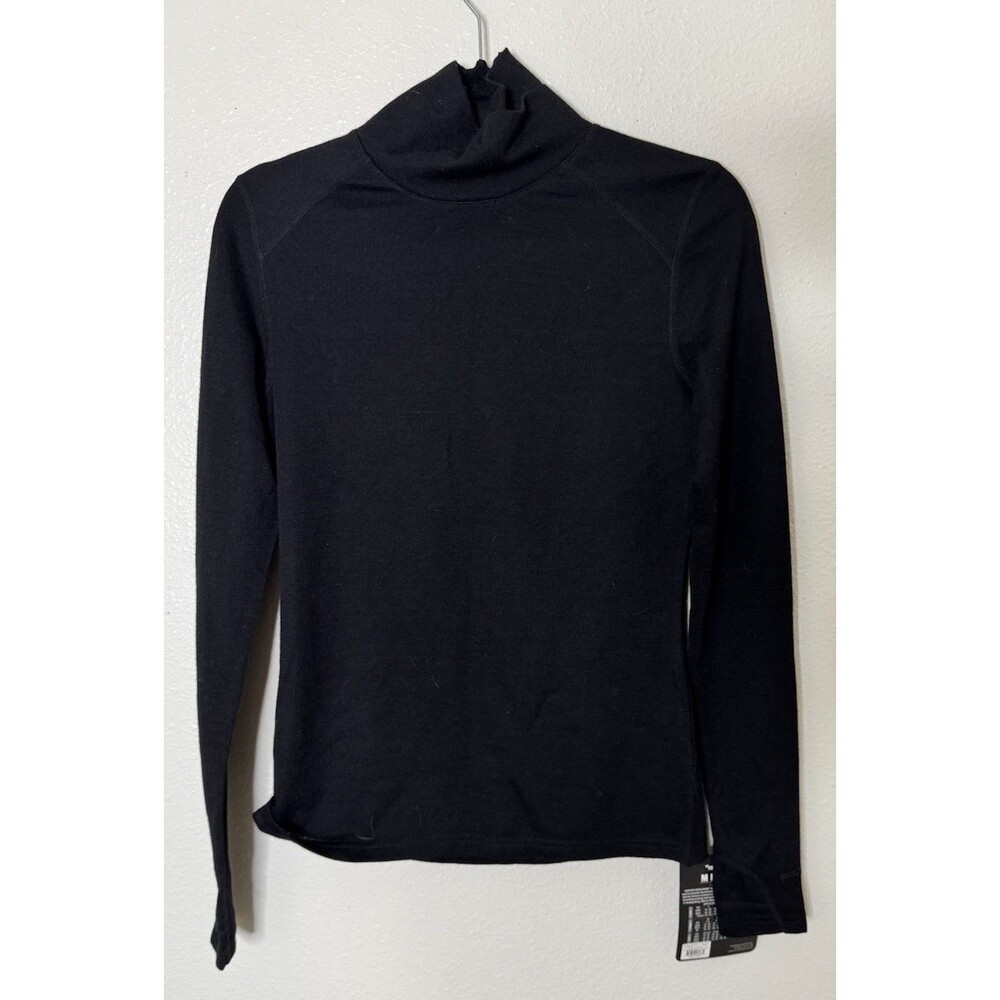 NWT  Terramar Merino Woolskins  Base Layer Black Turtleneck Sweater Size S